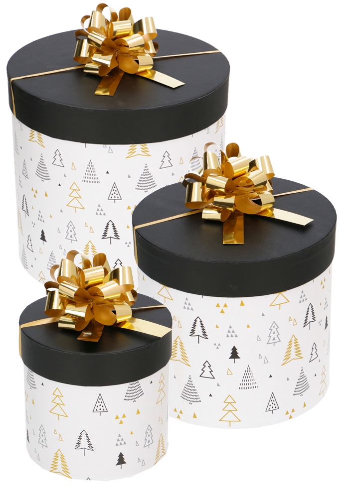 Kadodozen set van 3 Christmas Black & Gold met gratis trekstrikken