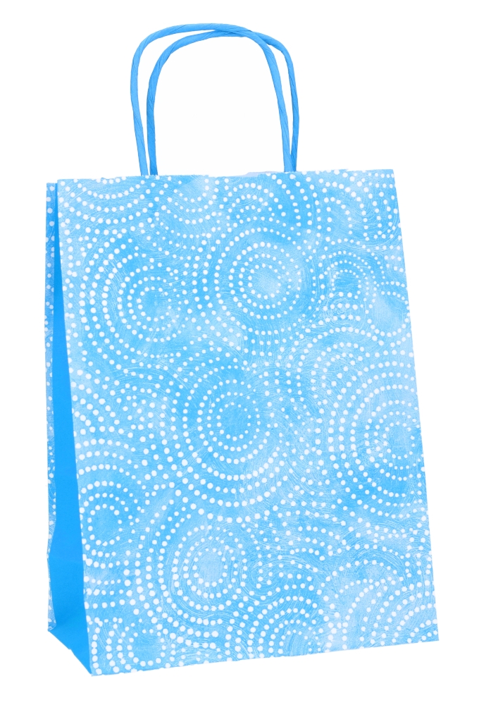 Papieren Draagtas Met Handvat Circle Blauw 16x8x21cm 25stuks