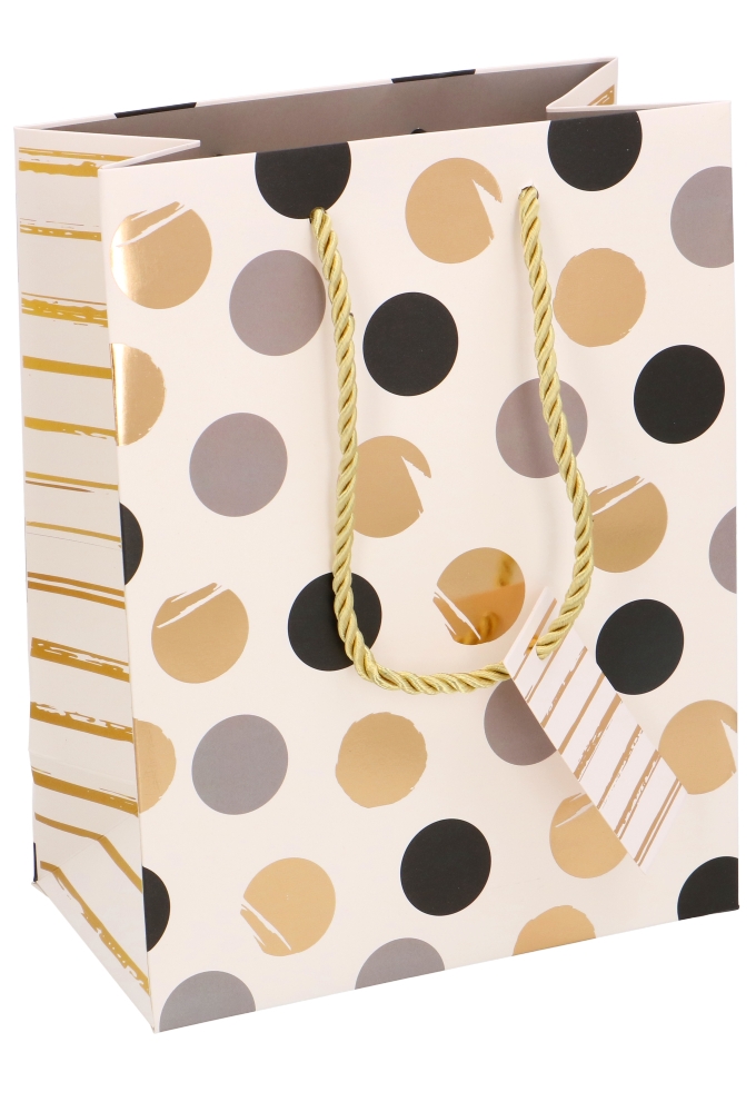 Kadotasjes Everyday Medium Dots Metallic 18x10x23cm 10stuks