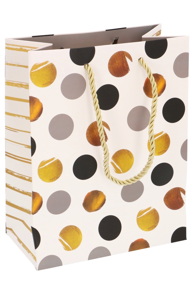 Kadotasjes Everyday Medium Dots Metallic 18x10x23cm 10stuks