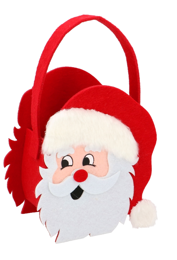 Geschenktasje Vilt Kerstman 16x8x24cm 1stuks Geschenktasje Vilt Kerstman 16x8x24cm 1stuks