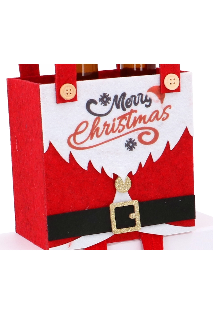 Bierverpakking Santa Belly Met Voetjes 2 Flesjes Bier 15x10x29cm 6stuk