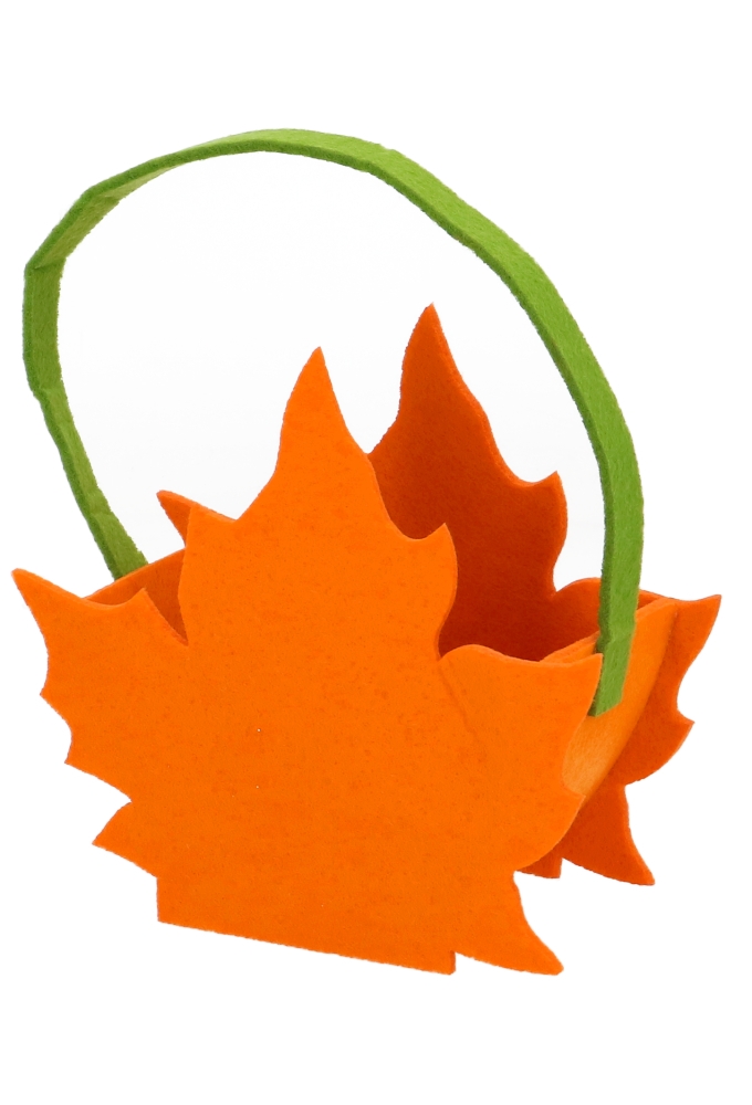 Geschenktasje Herfstblad Oranje Vilt Met Hengsels 15x7.5x18cm 1stuks