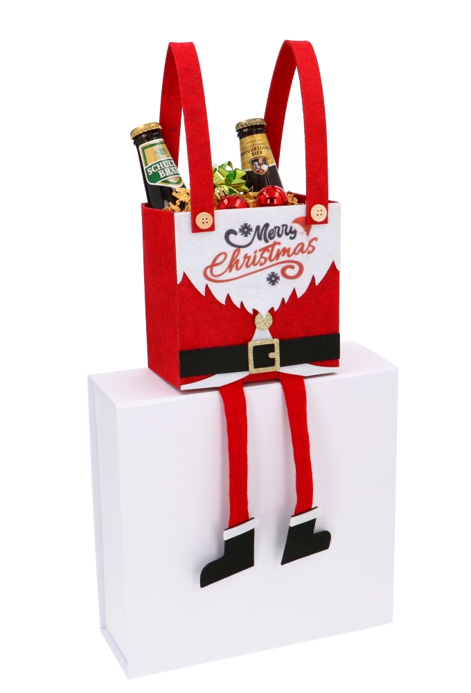 Geschenktasjes Santa Belly Met Voetjes 15x10x29cm 6stuks