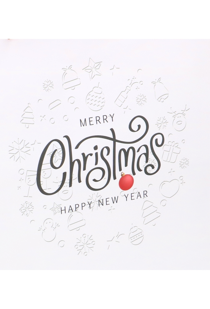 Kersttasjes Groot Laag Merry Christmas Happy New Year 32x12.5x27cm12st