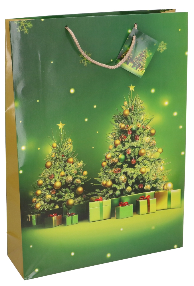 Kersttasjes Jumbo Christmas Tree Green 33x10x45.5cm 12stuks