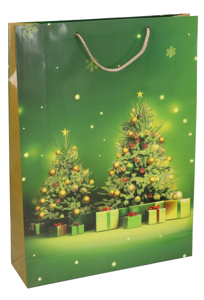 Kersttasjes Jumbo Christmas Tree Green 33x10x45.5cm 12stuks