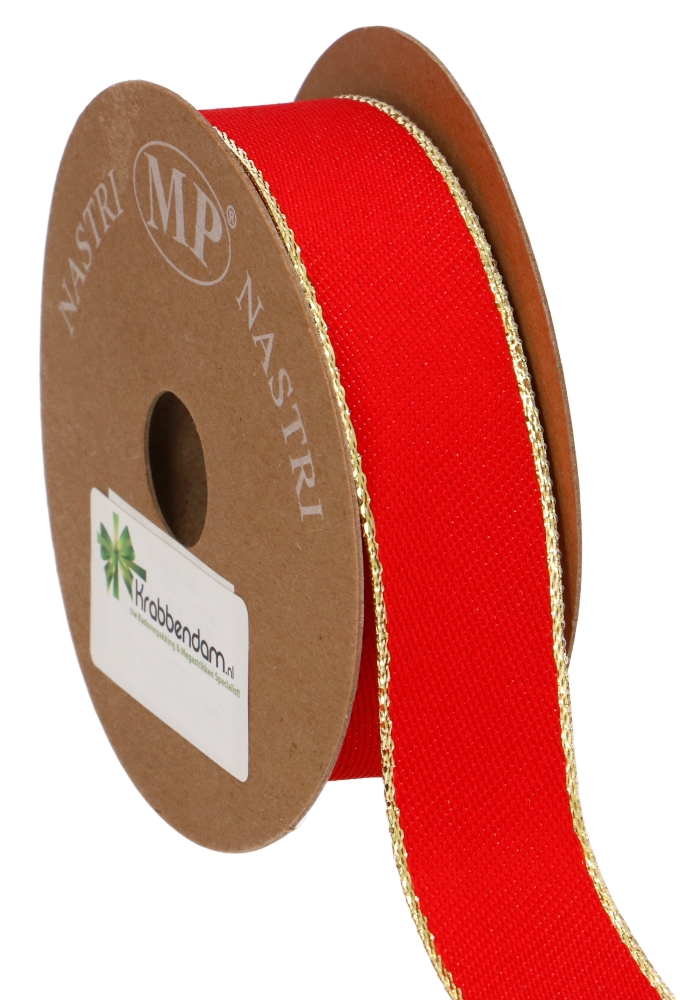 Luxe Kadolint Double Rood & Metallic Goud 25mm x 10meter