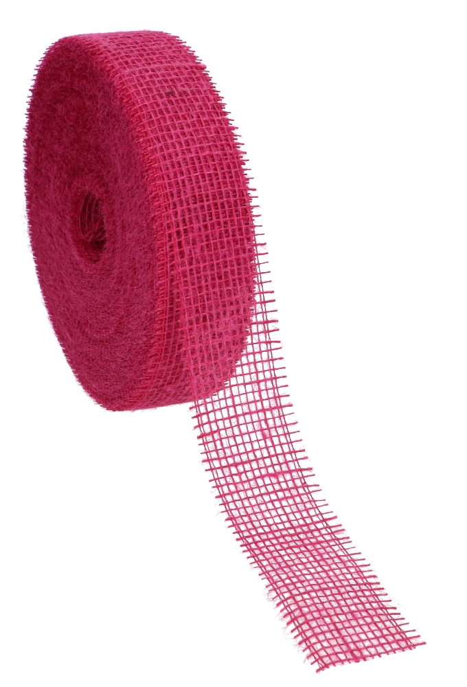 Geschenklint Jute Sizo Fuchsia 50mm x 40meter Eco Line