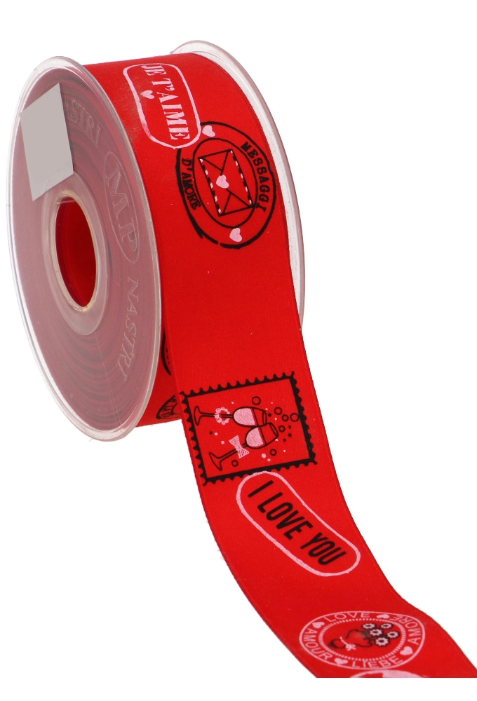 Cadeaulint Satijn Red I love You 40mm x 15meter