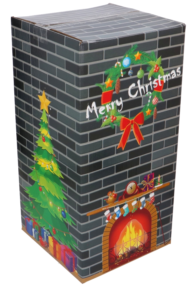 Kerstpakketdozen Kerst Openhaard Glans 22x22x44cm 15stuks