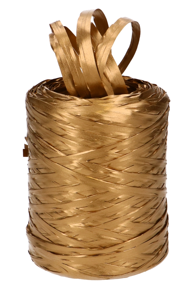 Raffia Linten Trend Metallic Goud 5mm x 200 meter