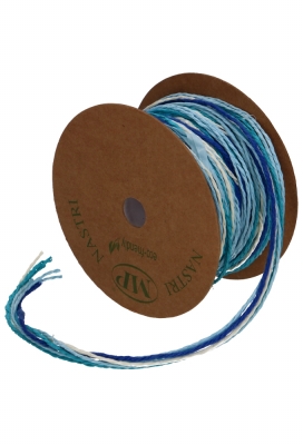 Trio Koord Jute & Papier Wit Blauw Turquoise D. Blauw 10meter