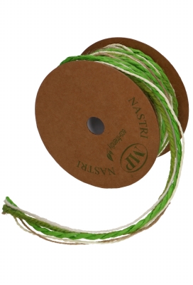 Trio Koord Jute & Papier Groen Wit Naturel 10meter