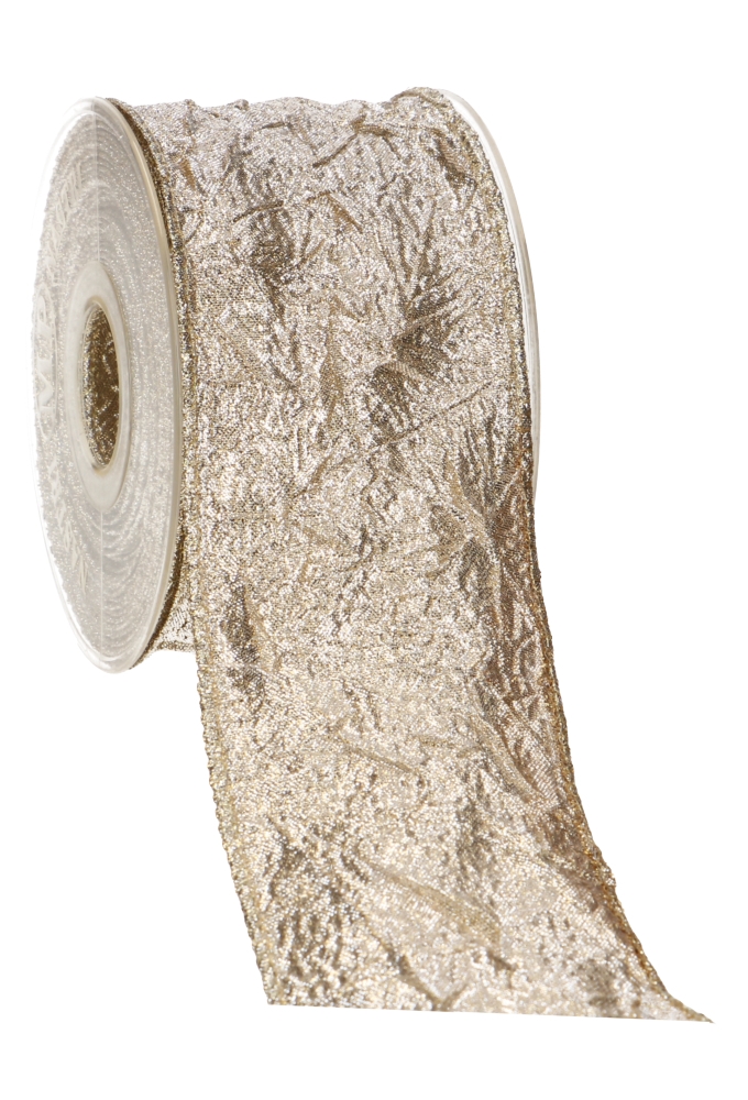 Luxury Metallic Lint Goud Met IJzerdraad 63mm x 10meter