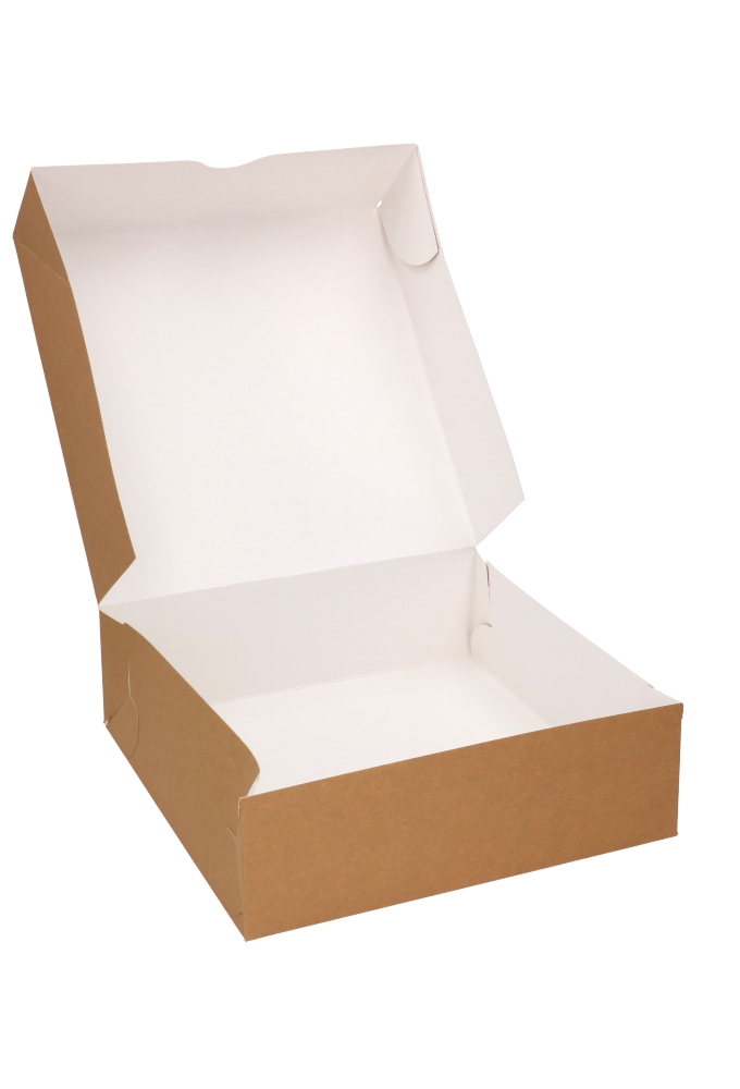 Gebaksdozen Kraft Delights 25x25x8cm Kraft Onbedrukt 50stuks