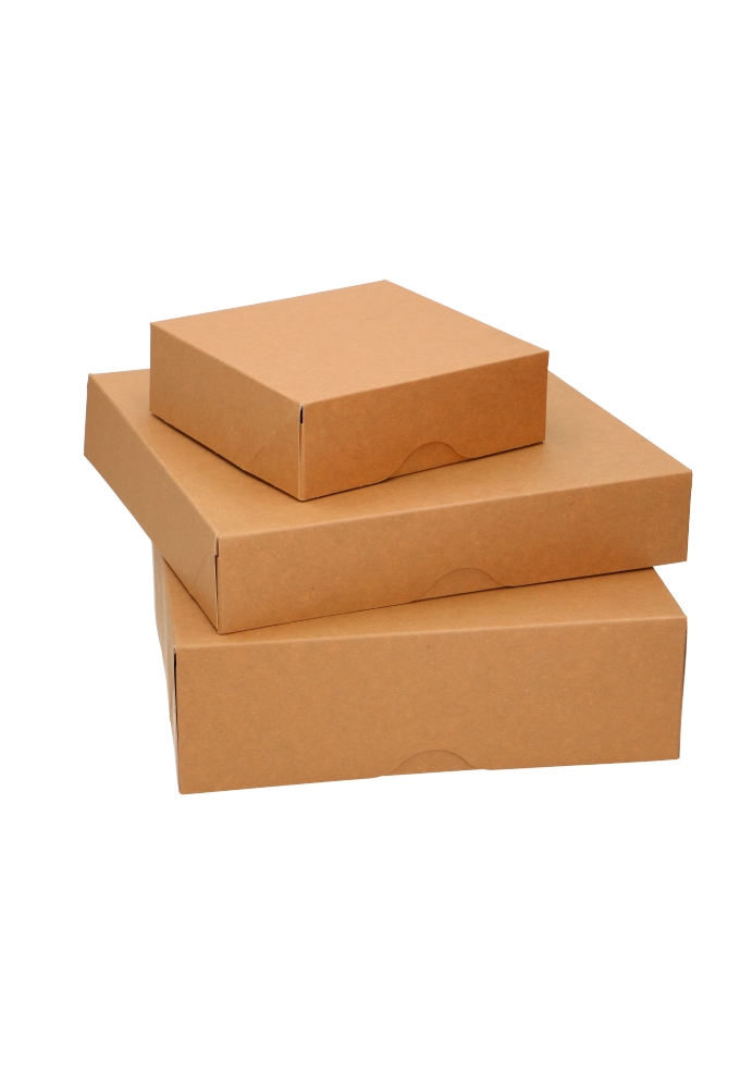 Gebaksdozen Kraft Delights 25x25x8cm Kraft Onbedrukt 50stuks