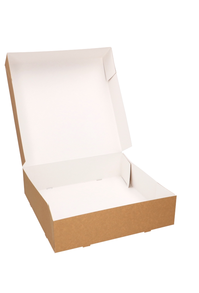 Gebaksdozen Kraft Delights 30x30x8cm Kraft Onbedrukt 50stuks Gebaksdozen Kraft Delights 30x30x8cm Kraft Onbedrukt 50stuks