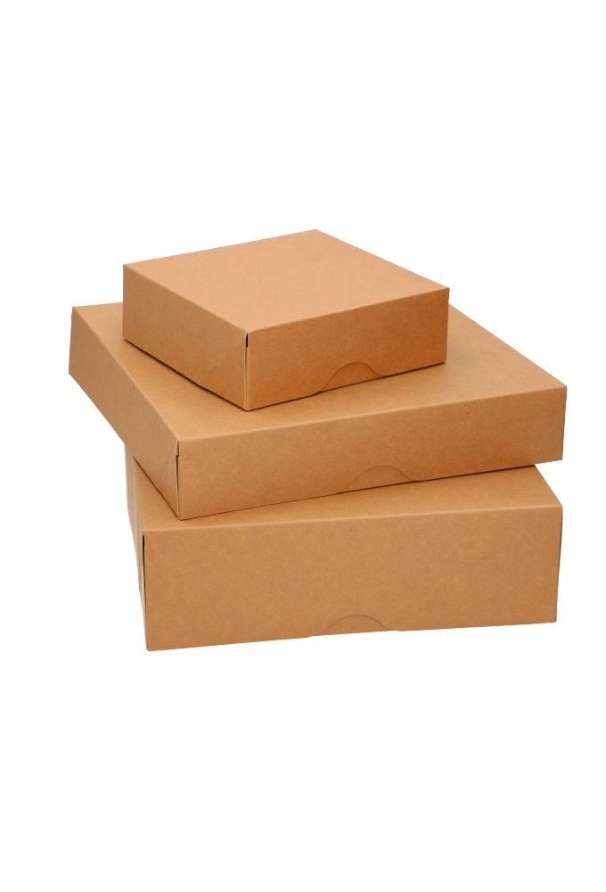 Gebaksdozen Kraft Delights 25x25x5cm Kraft Onbedrukt 50stuks