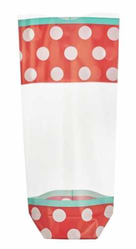 Cellofaan Zakjes Rood & Witte Dots 10x4x22cm 100stuks