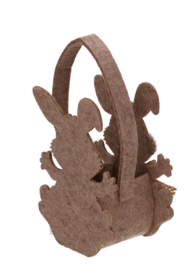 Paastasje Haas Met Kuif Vilt & Hengsel 5x6.5x6cm 1 stuk