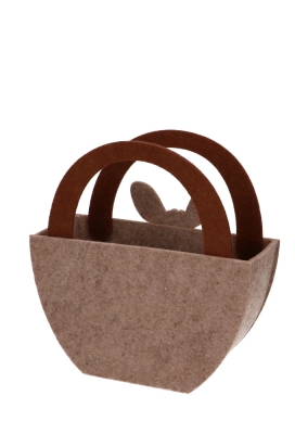 Paastasjes Haas Met Kuif Vilt & Hengsels 17x7.5x12cm 1 stuk