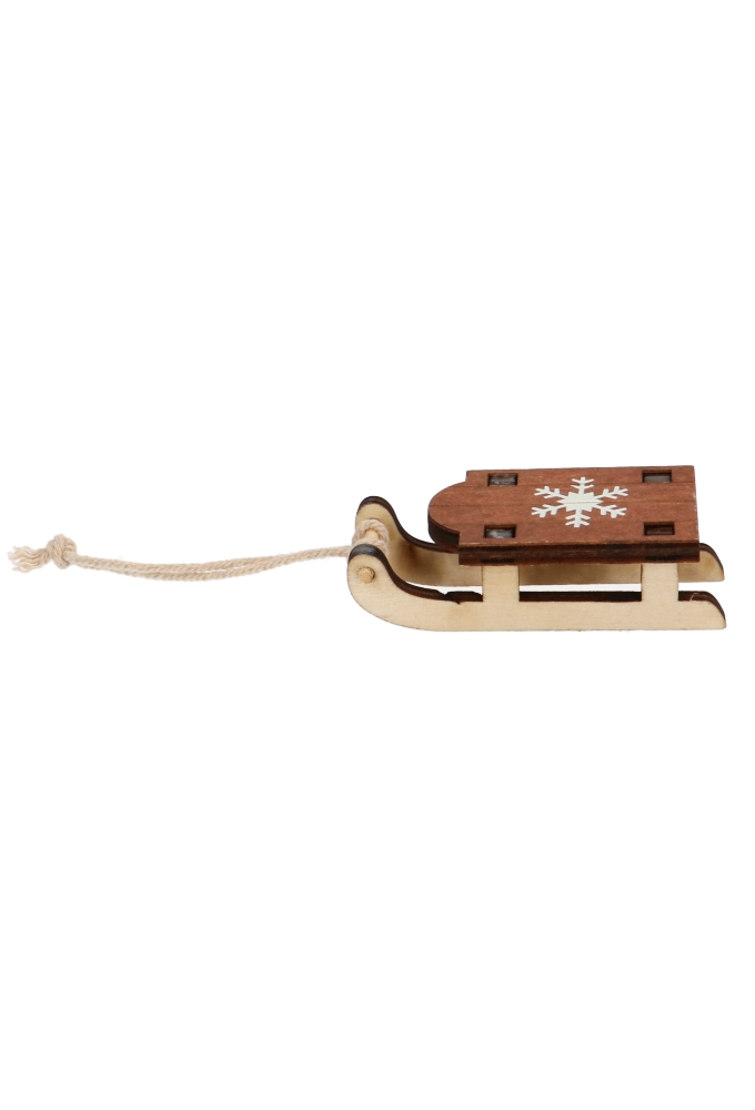 Decoratie Hanger Houten Kerst Accessories Koord  Per Assorti Doosje