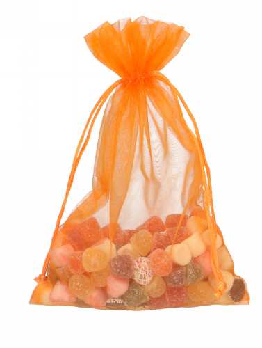 Organza zakjes Oranje Groot 17x24cm 10stuks