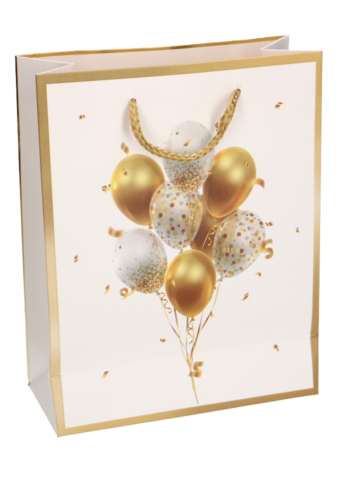 Kadotasjes Everyday Medium Golden Balloons 18x10x23cm 12stuks