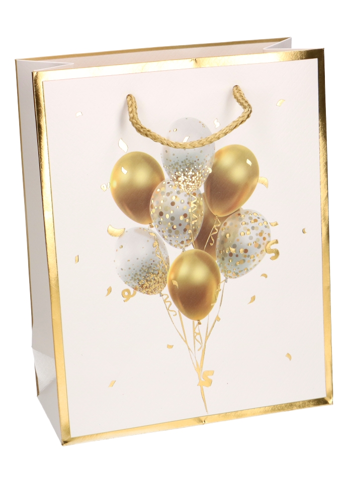 Kadotasjes Everyday Medium Golden Balloons 18x10x23cm 12stuks