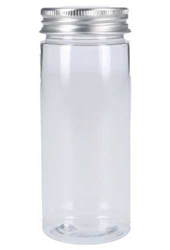 Plastic Potje Met Zilveren Schroefdeksel 4x10cm inhoud 95ml  6stuks