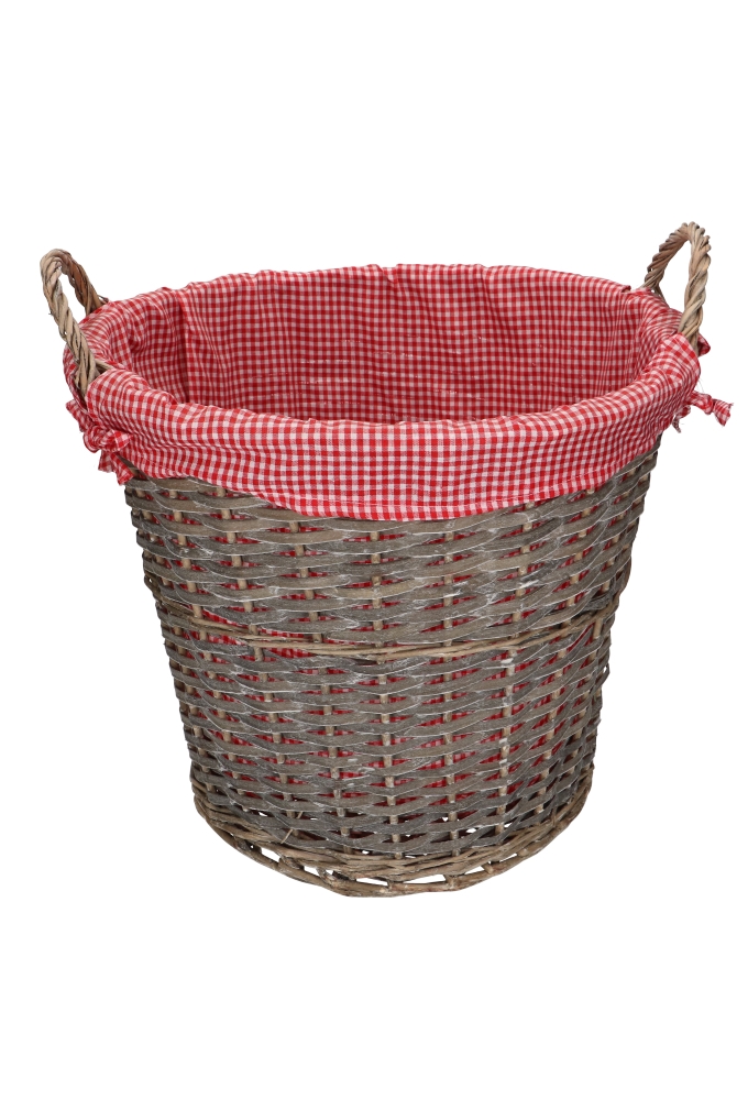 Rietenmanden rond met oren brabants bont Rood diam. 41x35cm 4stuks