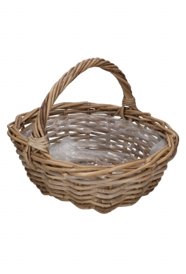 Rietenmanden Picknickmand grey rotan 46x39x18cm 4stuks