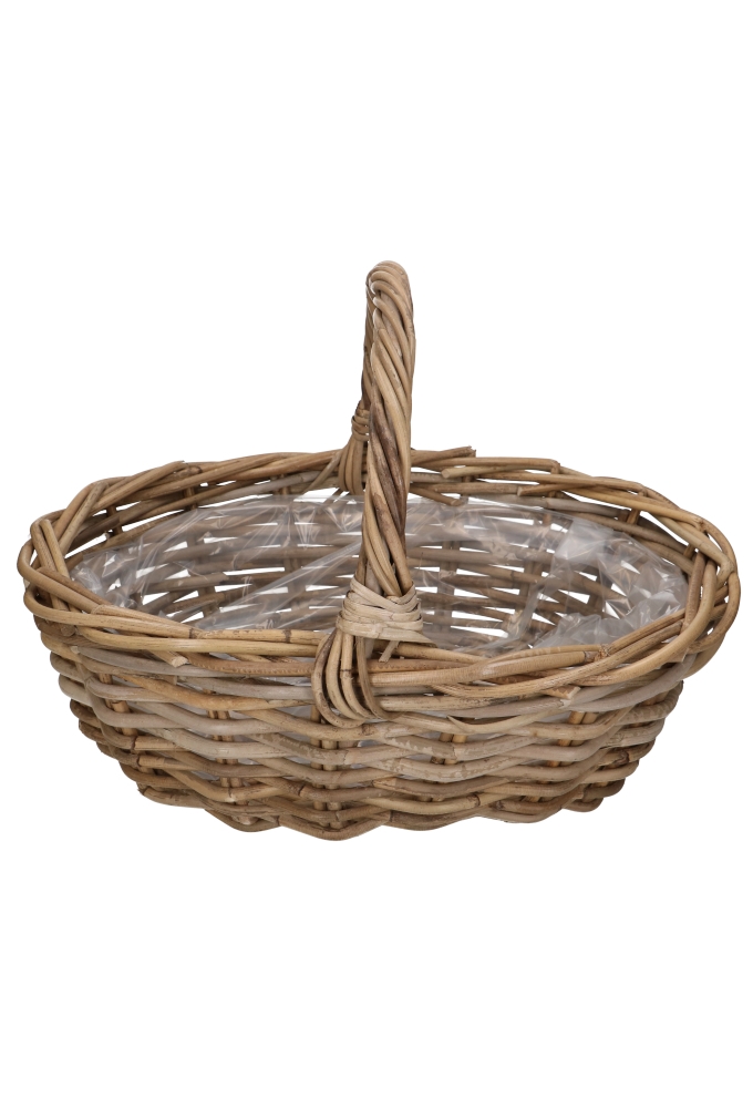 Rietenmanden Picknickmand grey rotan 46x39x18cm 4stuks