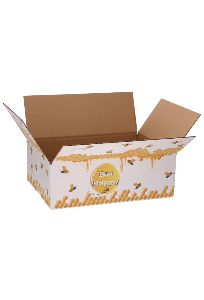 Geschenkdozen Bee Happy 39x29x13cm 15stuks