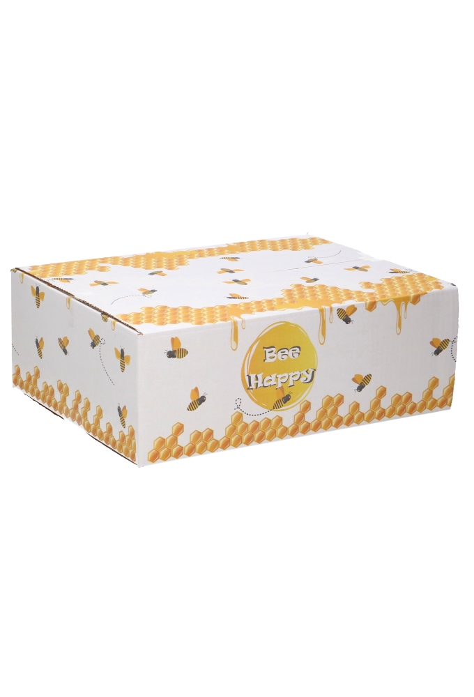 Geschenkdozen Bee Happy 39x29x13cm 15stuks