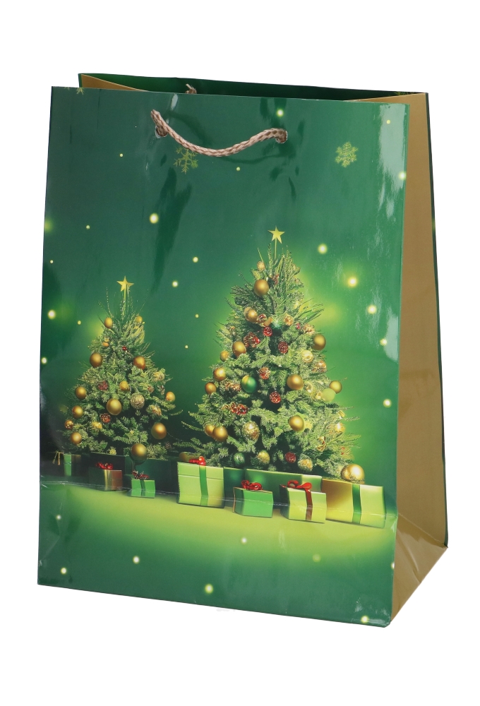 Kersttasjes Medium Christmas Tree Green 18x10x23cm 12stuks