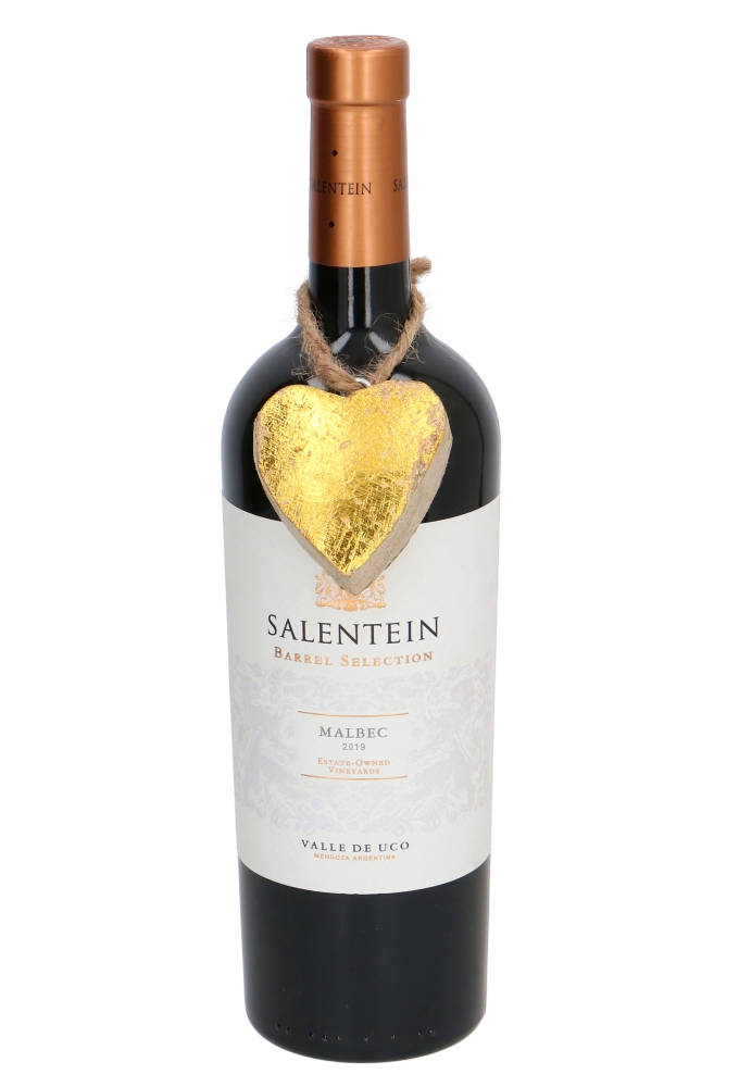 Decoratie Hanger Houten Hartje Metallic Goud & Koord 5cm 1stuks