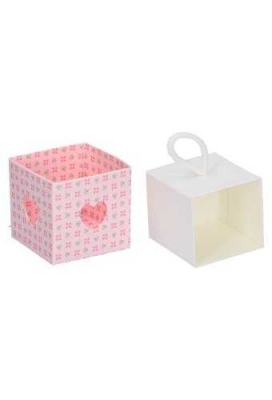 2 HALEN & 1 BETALEN Kadodoos Baby Roze Hartje  Kubus 5x5x5cm 10st