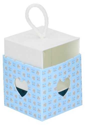 2 HALEN & 1 BETALEN Kadodoos Baby Blauw Hartje  Kubus 5x5x5cm 10st