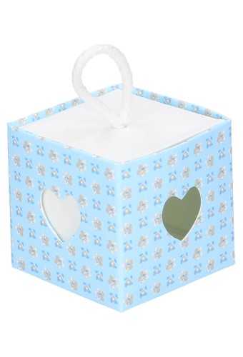 2 HALEN & 1 BETALEN Kadodoos Baby Blauw Hartje  Kubus 5x5x5cm 10st