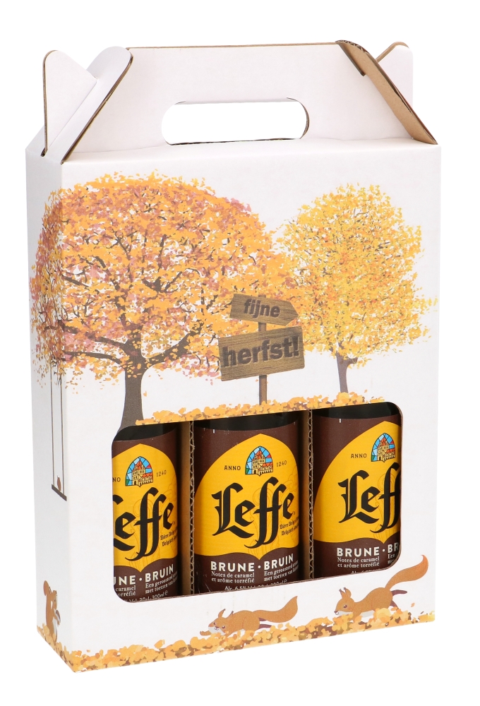 Bierverpakking Fijne Herfst 3 Flesjes Bier 18.5x6x23.5cm 15stuks