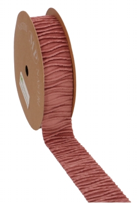 AKTIE Cadeaulint Velvet Waves Oud Roze 40mm x 10meter