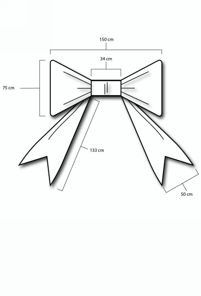 Megastrik StrikXXL Geel 150x75cm Lint Strik is 50cm & Grote Zuignap