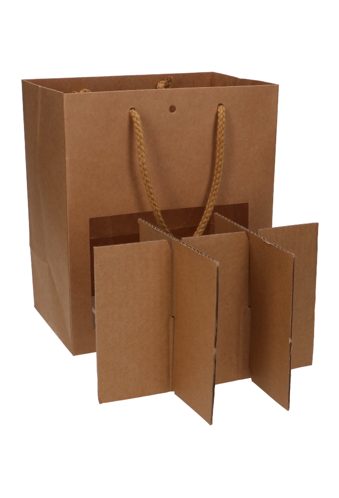 Lenno Tas & Venster Kraft 6 flesjes piccolo 22.5x15x26cm 12stuks