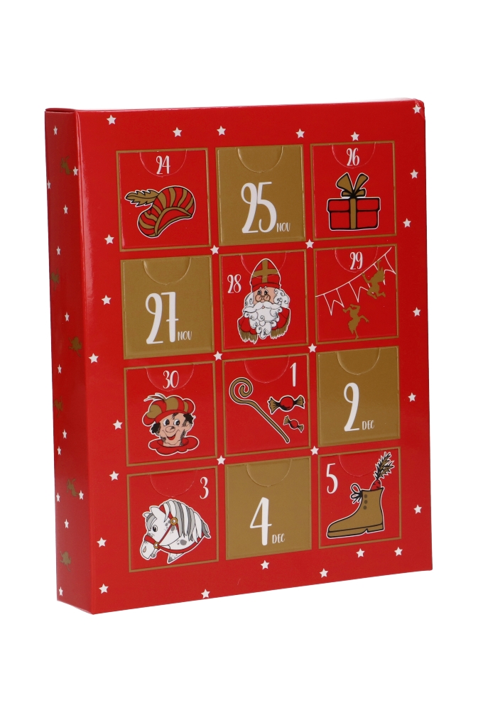 Adventskalender Doosje Sinterklaas 12 vakjes 16x12x3cm 1stuks