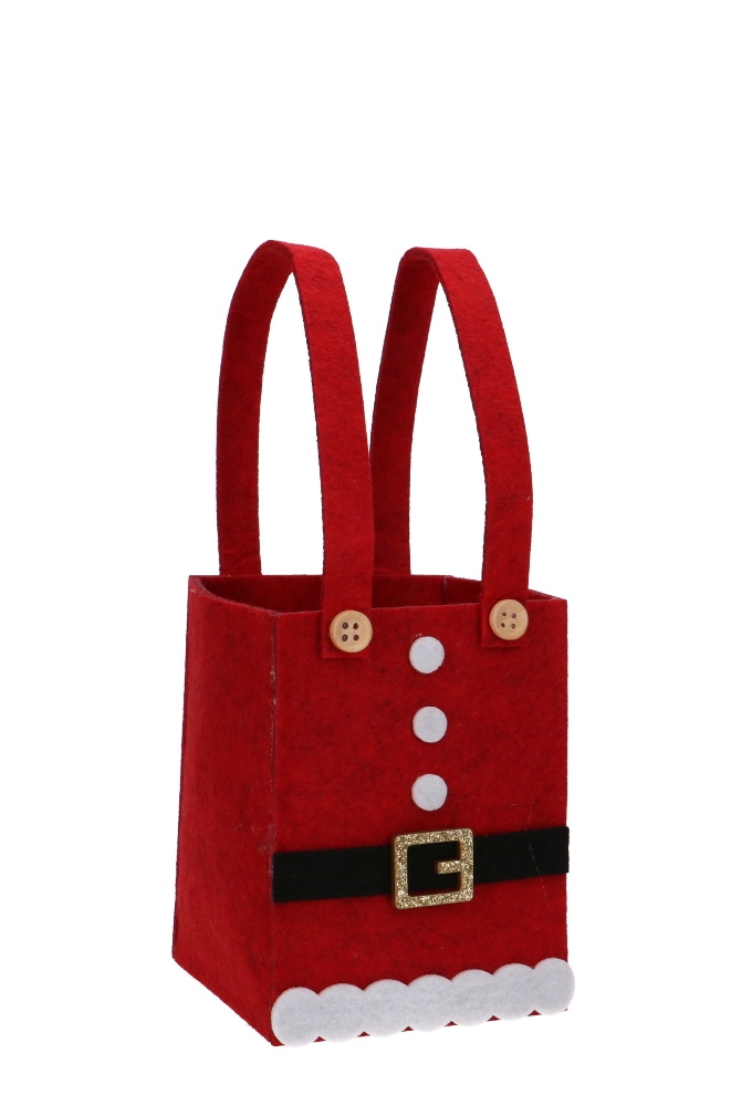 Geschenktasjes Santa 8.5x8.5x23cm 12stuks op is op