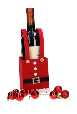 Geschenktasjes Santa 8.5x8.5x23cm 12stuks op is op
