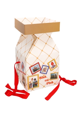 Sintgeschenkdoos Sint & Piet Met Rood Lint 20x20x20cm 25stuks