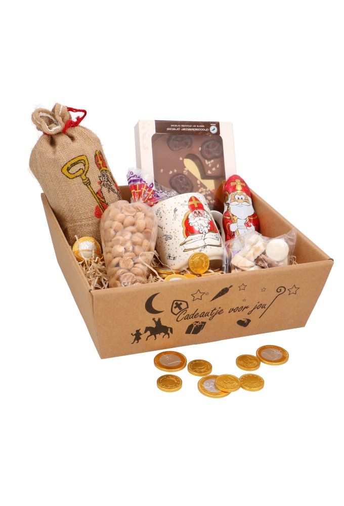 Geschenkdoos Korf Bardi Sint Naturel Glad 26x26x10cm 10stuks